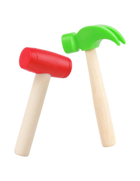 Juego de 2 Martillos de Madera y Plástico para Niños