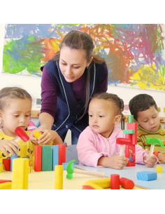 Juego de 2 Martillos de Madera y Plástico para Niños 2