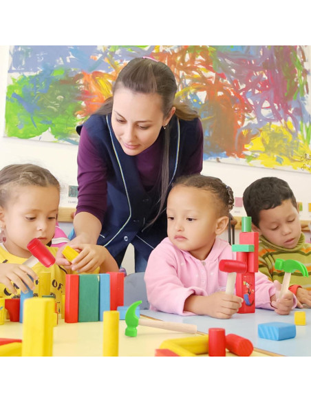 Juego de 2 Martillos de Madera y Plástico para Niños