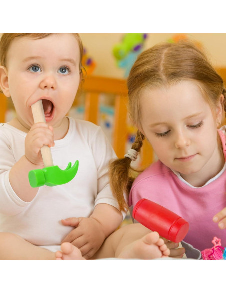 Juego de 2 Martillos de Madera y Plástico para Niños