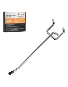 Ganchos para Tablero Perforado INCLY 50 Unidades 10 cm Plateados