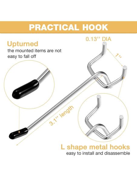 Ganchos para Tablero de Clavos Moxweyeni 100 Pcs 10.16 cm