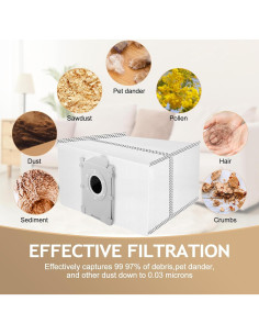 Paquete de 12 bolsas de polvo Rinakou para ECOVACS DEEBOT 2