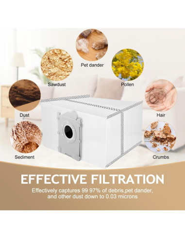 Paquete de 12 bolsas de polvo Rinakou para ECOVACS DEEBOT