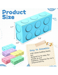 Paquete de 24 Bloques de Construcción de Cartón Mooliwe 25x12x7 cm 2