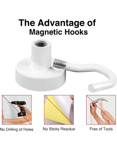 Ganchos Magnéticos MIKEDE de Neodimio 28 Paquete 11.34 kg