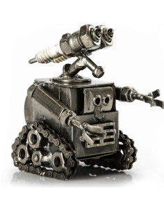 Escultura de Metal Reciclado KALIFANO Wall-E Hecha a Mano 10 cm 2