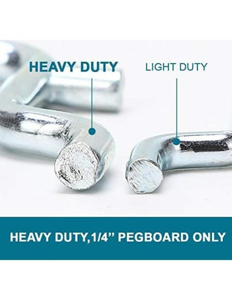 Ganchos J de Metal Daanxw para Tablero de Clavos 60pcs Negro