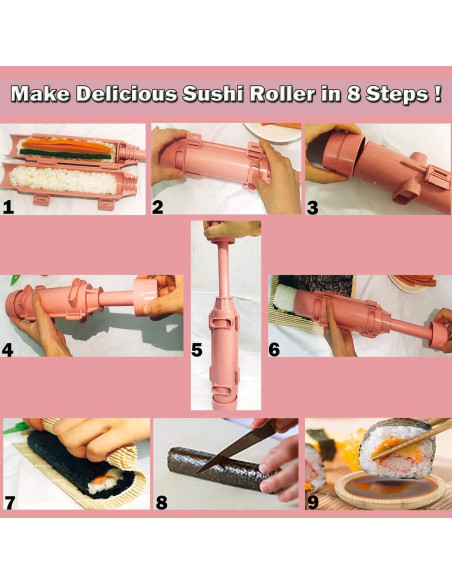 Juego de Rodillo de Sushi Thanice Rosa 30.99x15.19 cm