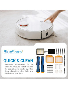 Kit de Accesorios BlueStars para Aspiradora Robot Shark AI AV2501S - 2 Cepillos + 8 Laterales + Filtros 2