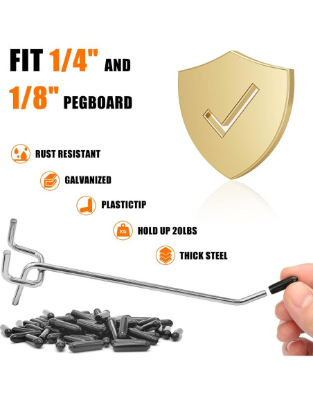 Ganchos para Panel Perforado Scartink 20.32 cm - Kit de 16