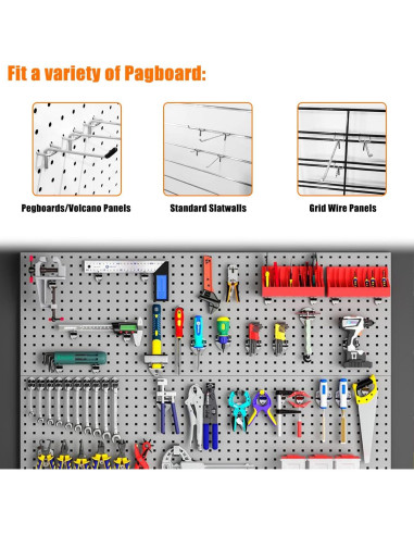 Ganchos para Panel Perforado Scartink 20.32 cm - Kit de 16