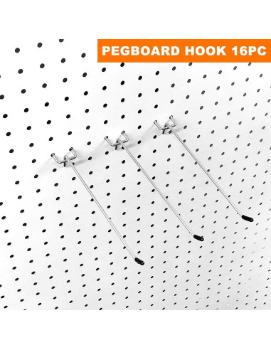 Ganchos para Panel Perforado Scartink 20.32 cm - Kit de 16