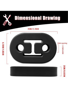 Soporte de Aislante de Goma Vrasly para Escape - Negro 2