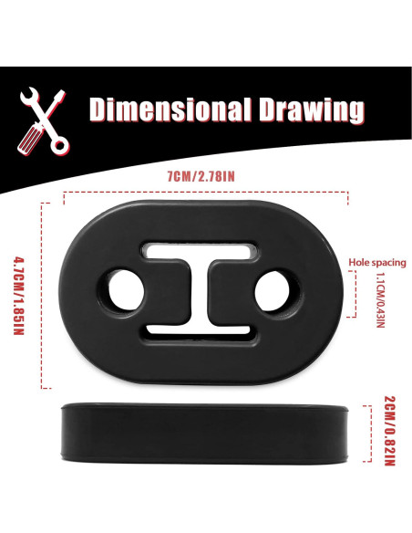 Soporte de Aislante de Goma Vrasly para Escape - Negro