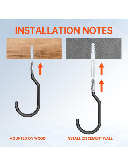 Ganchos para Bicicleta GURADESIGN 8 Piezas Alta Resistencia 15.24 cm