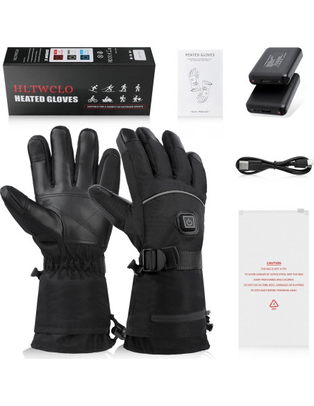 Guantes Calentados HLTWCLO 6000mAh Impermeables Táctiles