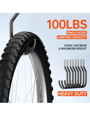 Ganchos para Bicicleta GURADESIGN 8 Piezas Alta Resistencia 15.24 cm