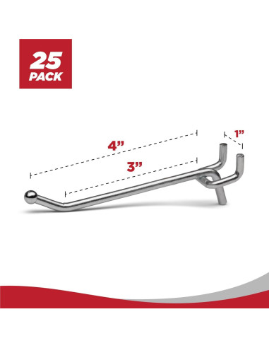 Ganchos de Estante de Metal Presa 4" (10.16 cm) - Paquete de 25