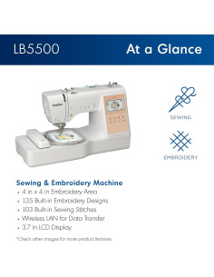 Máquina de Coser y Bordar Brother LB5500 2 en 1 11.7 kg 2