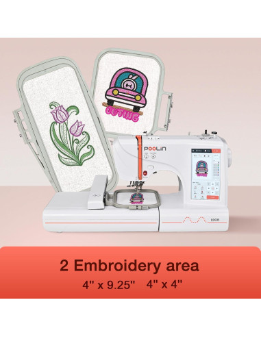 Máquina de Bordar Poolin EOC05 Computarizada 4x23.5cm LCD