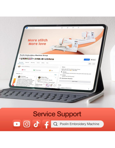 Máquina de Bordar Poolin EOC05 Computarizada 4x23.5cm LCD