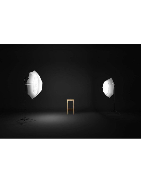 Kit de Paraguas Suave Blanco Selens 84cm con Soporte de Luz