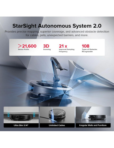 Robot Aspiradora y Mopa Roborock Saros Z70 con Cepillos Reemplazo