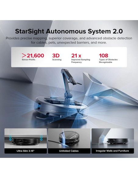 Robot Aspiradora y Mopa Roborock Saros Z70 con Cepillos Reemplazo