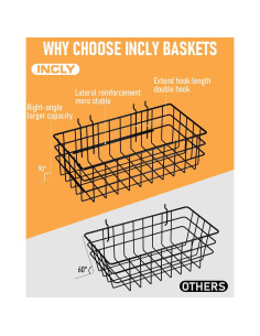 Cestas de Alambre INCLY para Tablero Perforado 4 Piezas 2