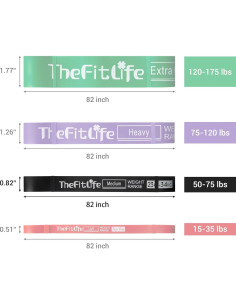 Bandas de Asistencia para Dominadas TheFitLife - Resistencia 4 Niveles 2