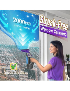 Limpiador de Ventanas Eléctrico DynVapor KS-5526 2000Pa 2500mAh 2