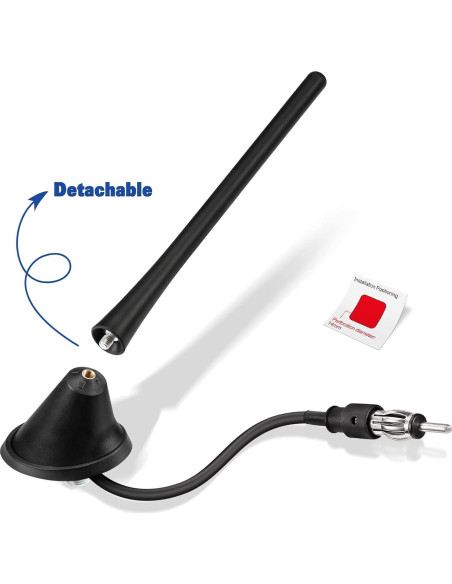 Antena de Radio AM FM Eightwood con Conector DIN 17.3cm