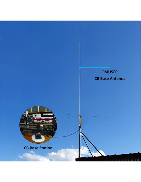 Antena Base CB FMUSER CB100 5.49m Omnidireccional Exterior