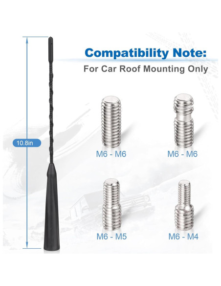 Antena de Techo Eightwood 27.5cm para Vehículo AM/FM