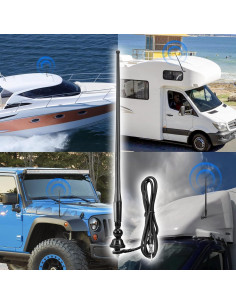 Antena de Radio Marítima Eightwood 42.4cm Flexible 88-108MHz 2