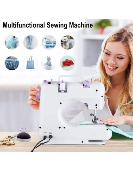 Máquina de Coser Eléctrica Dechow 505A para Principiantes, 12 Puntadas