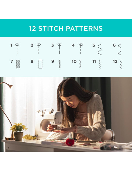 Máquina de Coser Compacta Mejor Opción 6V Rosa/Blanco 42 Piezas