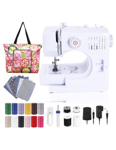 Máquina de Coser Eléctrica Dechow 14 Puntadas Portátil Blanca