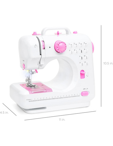 Máquina de Coser Compacta Mejor Opción 6V Rosa/Blanco 42 Piezas