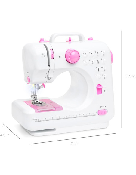 Máquina de Coser Compacta Mejor Opción 6V Rosa/Blanco 42 Piezas