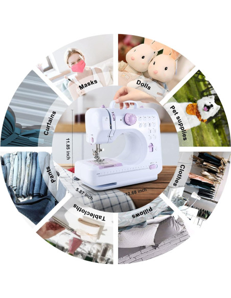 Máquina de Coser Mini DF5695F 12 Puntadas Portátil 1.81 kg