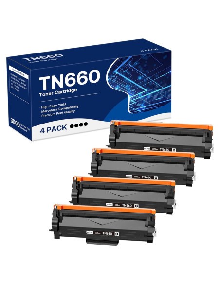 Cartucho de Tóner Negro WEAREC TN-660 Alto Rendimiento 4 Pzs