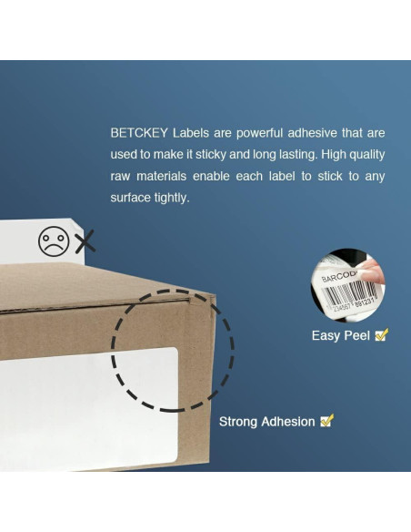 BETCKEY Etiquetas Continuas 62mm x 30.48m para Brother DK-2205
