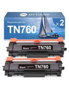Cartucho de Tóner Remanufacturado MYTONER TN760 Negro - Paquete de 2