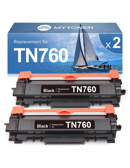 Cartucho de Tóner Remanufacturado MYTONER TN760 Negro - Paquete de 2