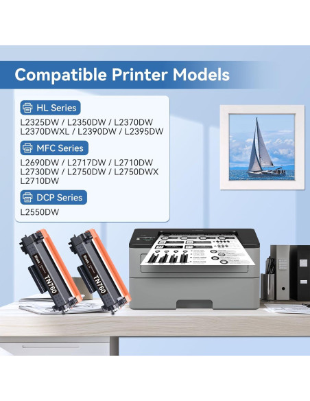 Cartucho de Tóner Remanufacturado MYTONER TN760 Negro - Paquete de 2