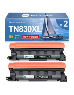 Cartucho de Tóner MYTONER TN830XL Negro Alto Rendimiento 2Pack
