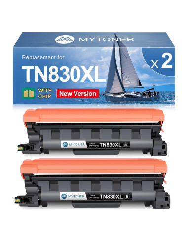 Cartucho de Tóner MYTONER TN830XL Negro Alto Rendimiento 2Pack
