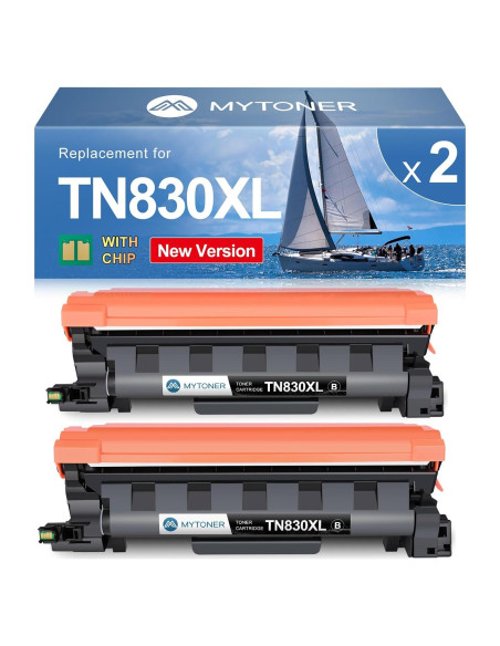 Cartucho de Tóner MYTONER TN830XL Negro Alto Rendimiento 2Pack